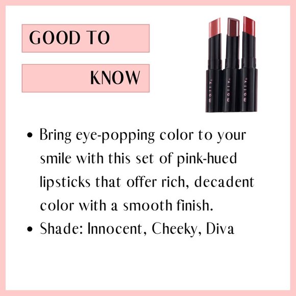 Mally Beauty Inspire Me Lipstick Trio - Picture 2 of 2